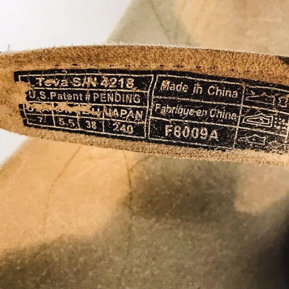 Teva 4218 Black Leather Sandal Women's 7 Hook & Loop Slip Resistant Strappy Shoe - Picture 9 of 9